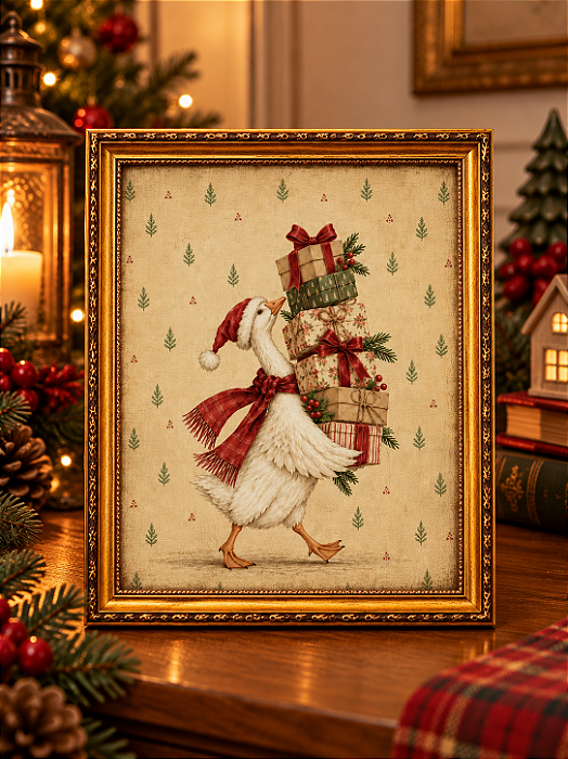 Quadro de Natal -Gansos Natalinos I