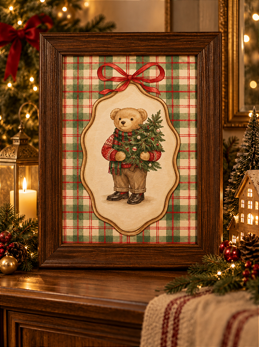 Quadro de Natal - Urso