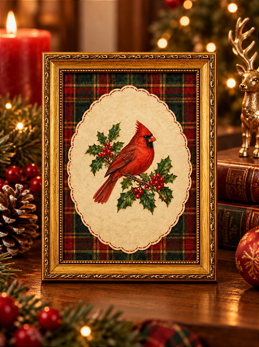 Quadro de Natal - Pássaro