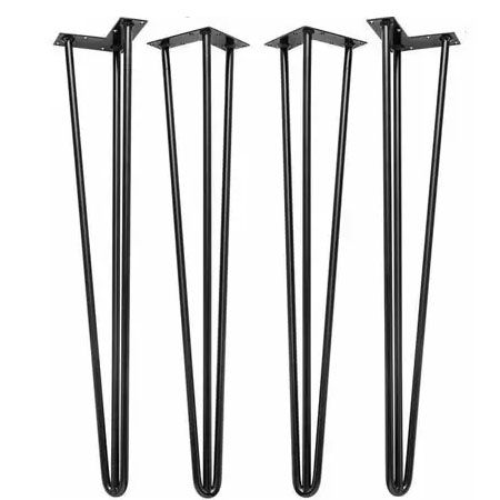 Pé Hairpin Legs 75cm Preto - Kit 4 Peças