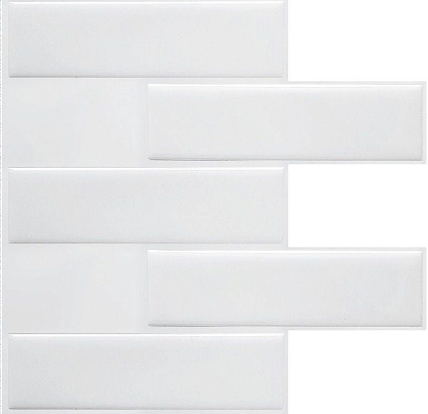 Revestimento Autoadesivo Resinado - Subway White Tiles