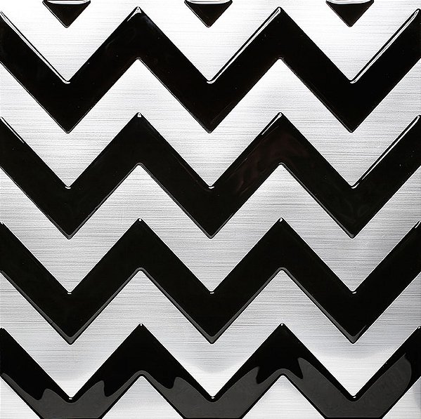 Revestimento Autoadesivo Resinado - Chevron Black & Steel