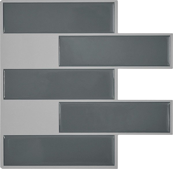 Revestimento Autoadesivo Resinado - Subway Dark Gray Tiles
