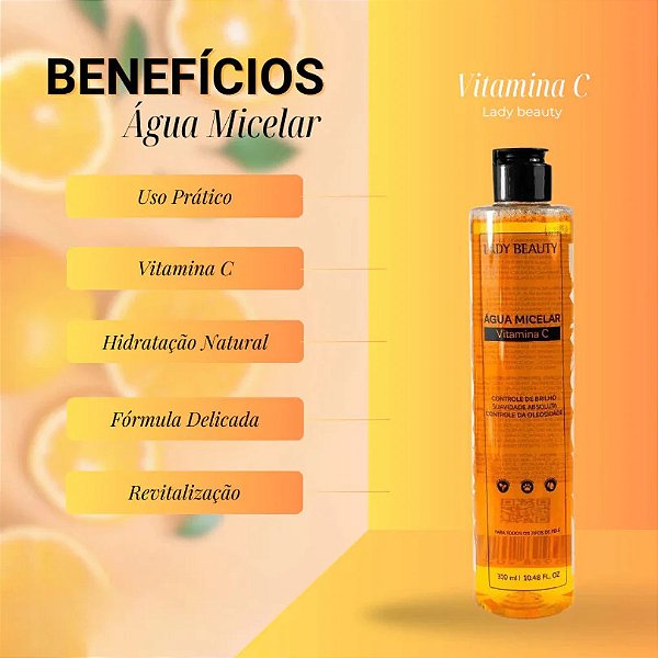 ÁGUA MICELAR LADY BEAUTY 310 ml - VITAMINA C