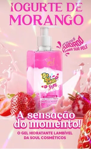 GEL BEIJAVEL BABASOUL SOUL- IOGURTE DE MORANGO