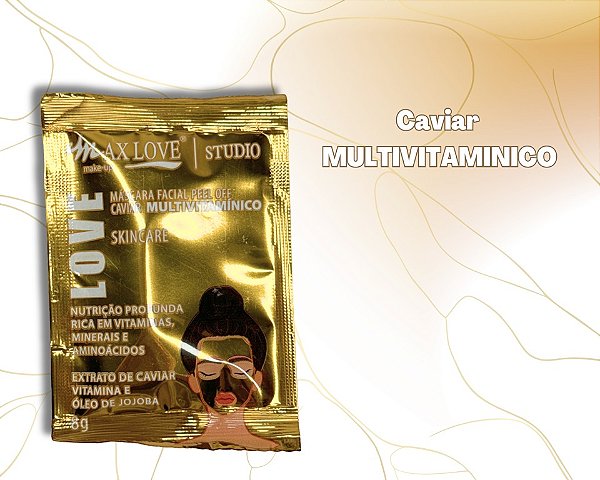 Máscara Facial Peel Off Caviar Multivitamínico - Max Love