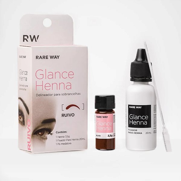 Henna para Sobrancelha Glance Ruivo Rare Way