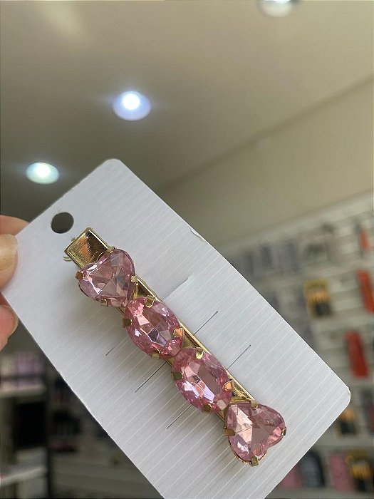 PRESILHA BICO DE PATO PARA CABELO - COM PEDRAS COLORIDAS