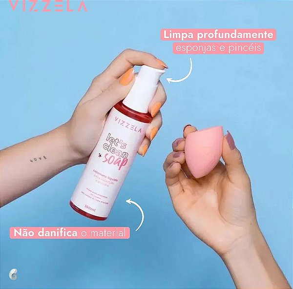 Sabonete Líquido Limpeza Pincéis Esponjas Vizzela Let's Clean Soap 150ml