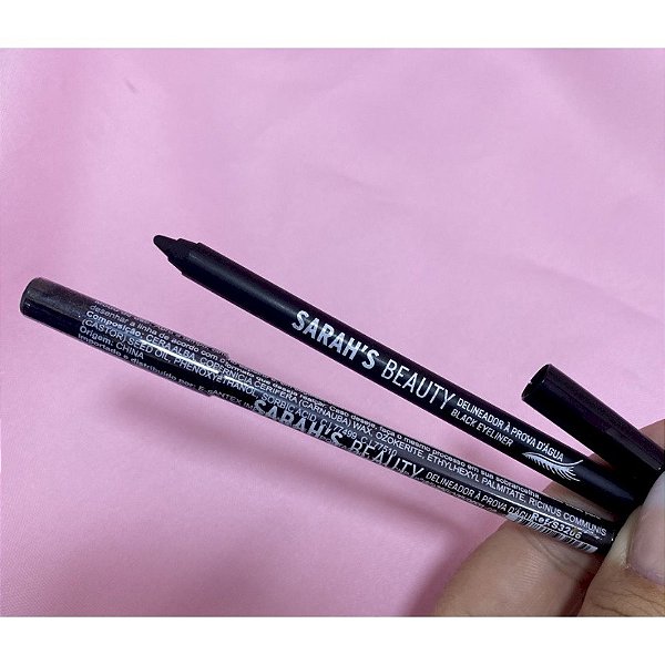 Lápis para Olhos Preto Waterproof Sarah's Beauty