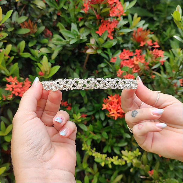 Tiara Prateada de Strass