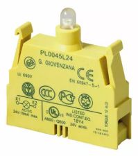 PL0045L24 BLOCO DE CONTATO COM LED BRANCO 24V GIOVENZANA