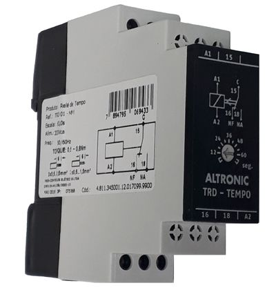 TRD 01- MM RELÉ DE TEMPO COM RETARDO DESENERGIZAÇÃO 220VCA 60.0SEG ALTRONIC