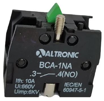 BCA-1NA BLOCO DE CONTATO PARA BOTÃO DE COMANDO 10A 660V 6KV ALTRONIC