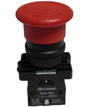 BEA-GD BOTÃO DE EMERGÊNCIA 22MM COM TRAVA 40MM 1NF ALTRONIC