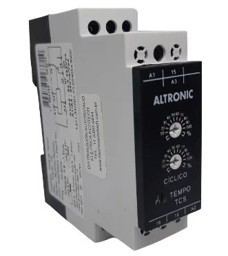 TCS01-MC RELÉ DE TEMPO ELETRÔNICO 94 À 242VCA + 24VCA/CC 30MIN/30MIN ALTRONIC