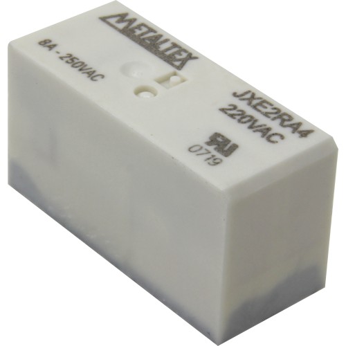 JXE2RA4 RELÉ MINIATURA DE POTÊNCIA 2REV 8A TENSÃO DE BOBINA 220VCA TERMINAIS PARA PCI METALTEX