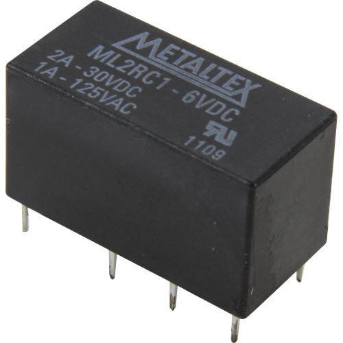 ML2RC1 RELÉ MINIATURA 2REV BIFURCADOS TENSÃO DE BOBINA 6VCC 2A TERMINAIS PARA PCI METALTEX
