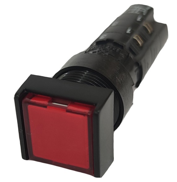 LU202/13 BOTÃO 16MM QUADRADO FACEADO IMPULSO VERMELHO 2NA+2NF 11601113 SCHMERSAL