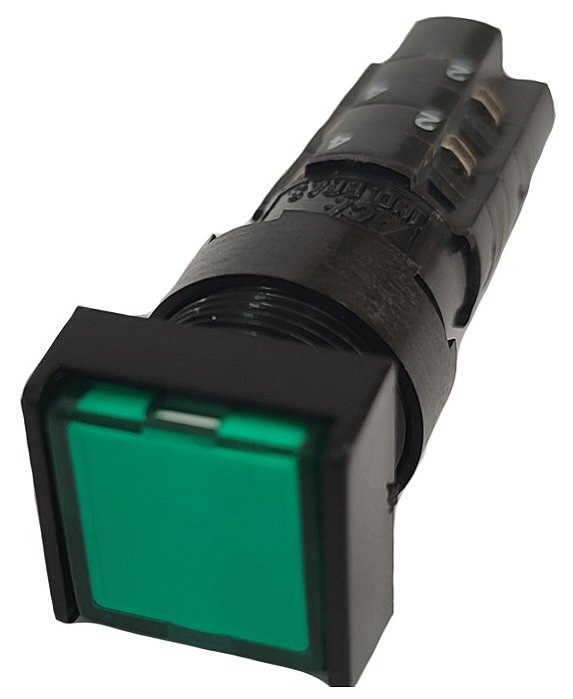 LU301/15 BOTÃO QUADRADO FACEADO 16MM COM RETENÇÃO VERDE 11603015 SCHMERSAL