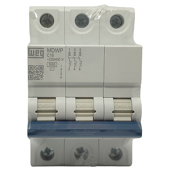 MDWP-C16-3 MINI DISJUNTOR CURVA C 16A 3 PÓLOS 15265747 WEG