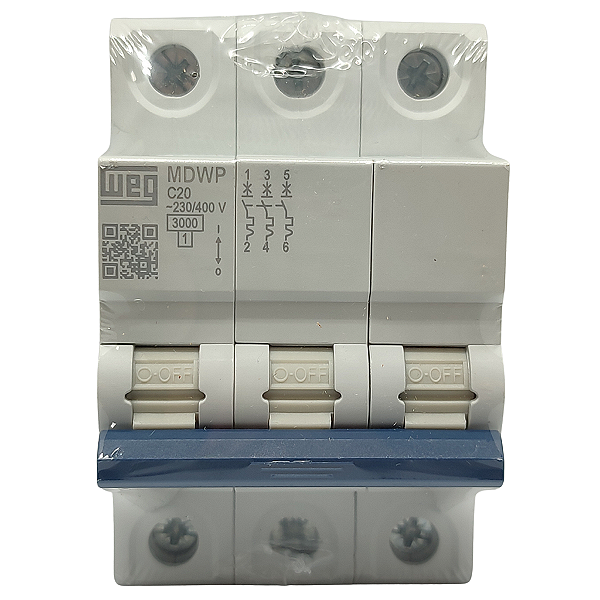 MDWP-C20-3 MINI DISJUNTOR CURVA C 20A 3 PÓLOS 15265760 WEG