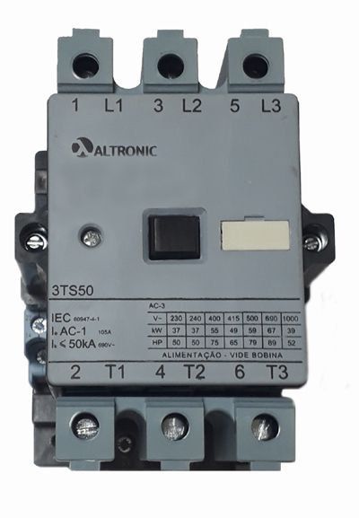 3TS50 22-0AN10-0FT0 CONTATOR 105A 220V 50/60HZ 2NA+2NF ALTRONIC