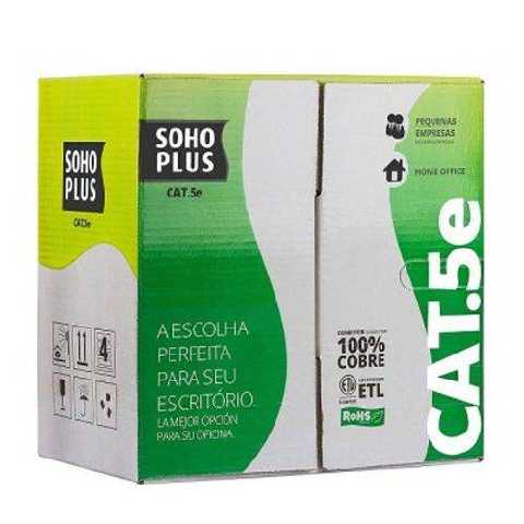Cabo rede cat5e azul sohoplus 4 pares cx c 305m
