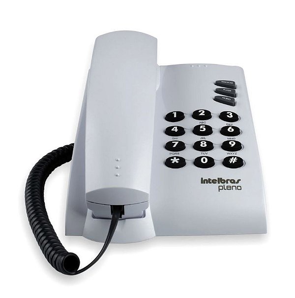 Telefone com fio intelbras pleno cinza artico