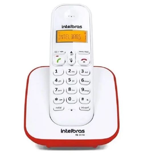 Telefone sem fio intelbras ts3110 vermelho