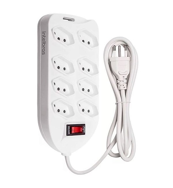 Protetor eletronico intelbras com 8 tomadas - epe 1008+ branco