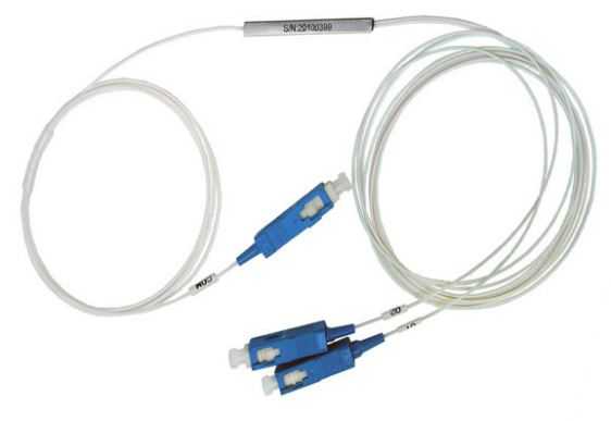 Plc splitter 1x2 min type steel tube 0.9mm fiber 1.5m with s conc sc upc