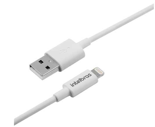 Cabo usb - iphone intelbras 1,2m 2,4a pvc bco eual 12pb