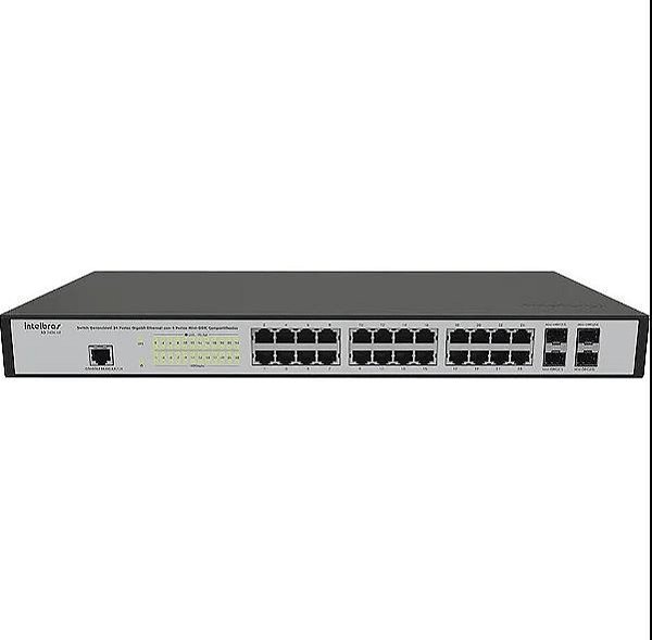 Switch gerenciavel 24p intelbras giga +4p gbic sg2404mrl2+ skd