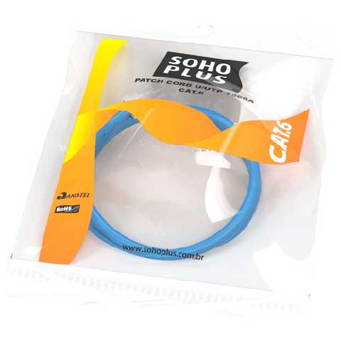 Patch cord cat.6e utp - 1,5m azul sohoplus gigalan