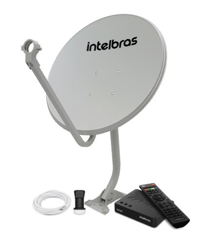 Kit antena + receptor intelbras banda ku sat800