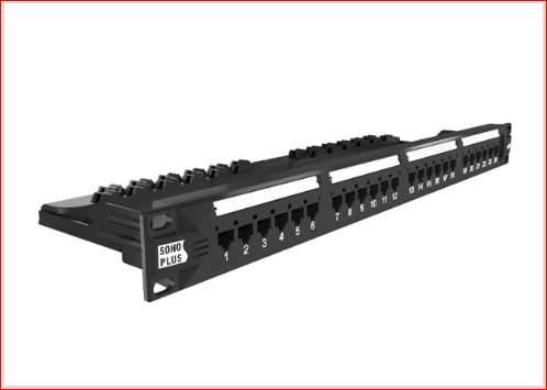 Patch panel sohoplus cat.5e 24 portas t568a b-  100 - fast