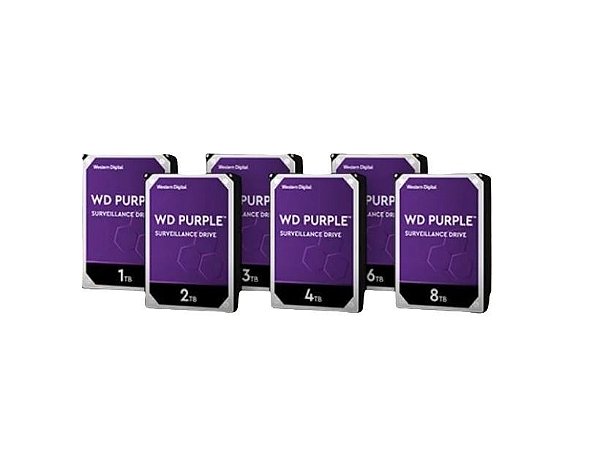 Hd sata western digital 8tb 7200-intelbras purple