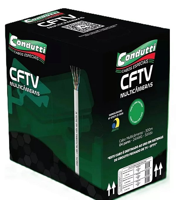 Cabo cftv azul 4 pares condutti cabo cx300m