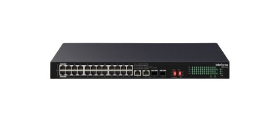 Switch 24p fast ethernet intelbras poe s1126f-hpa