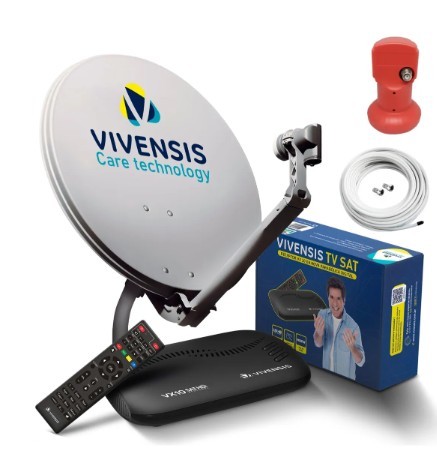 Kit antena vivinsis 60cm + vx10 + cabo 15 + lnb
