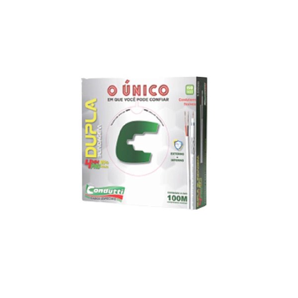 Cabo coaxial 85% condutti 4 mm pt 100 m rf4 mmcel pro dupla blindagem bipolar