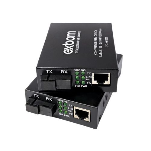 Conversores de midia giga monomodo 5 km - 1fo sc rj45 - par