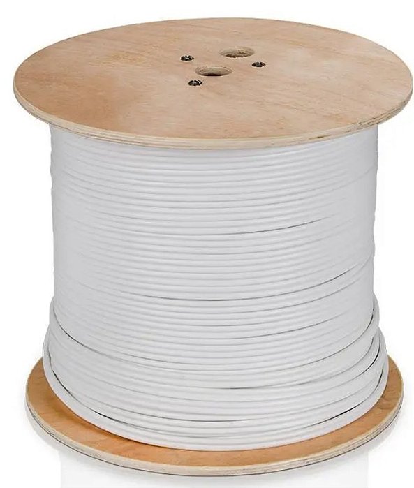 Cabo coaxial 95% 4mm 300m bipolar dupla blindagem bco awg-75 ohms - tel telecomunicoes