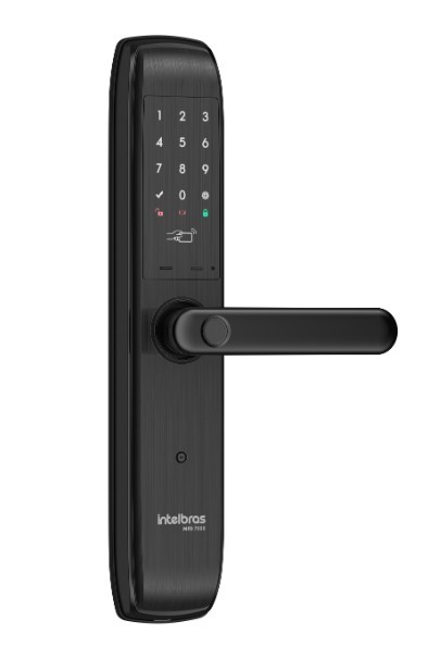 Fechadura digital intelbras mdf 7000+ smart embutir com maçaneta pt