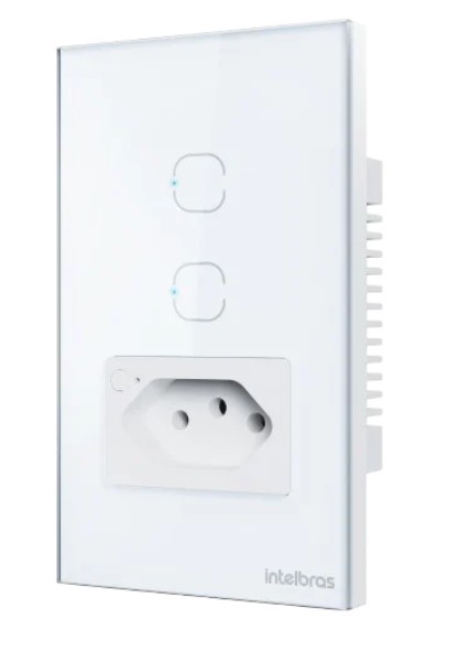 Automacao interruptor+tomada inteligente wifi intelbras etw 1021 branco