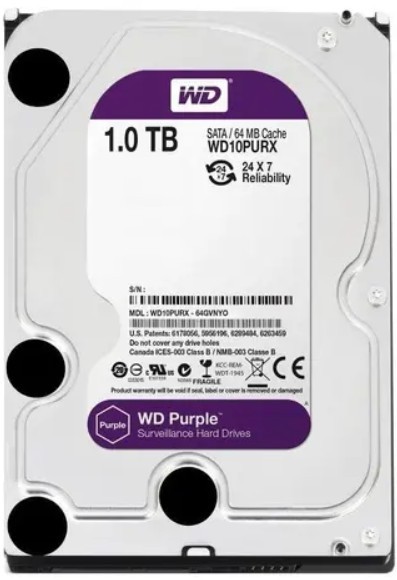 Hd sata western digital 1tb 7200-cabevi purple recon
