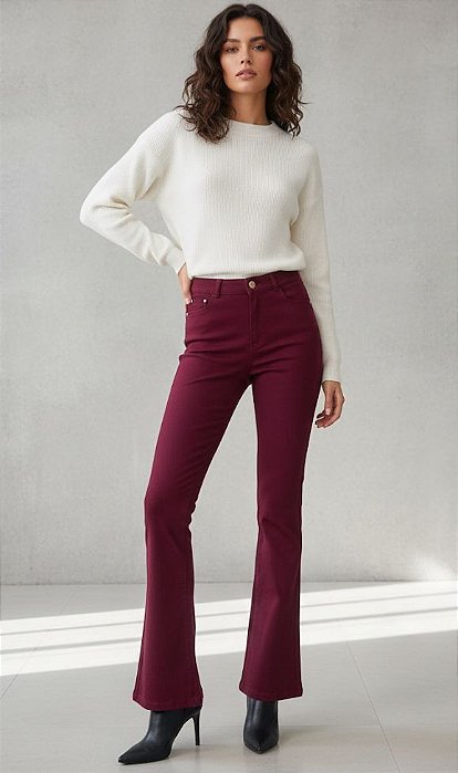 Calça Flare Marsala