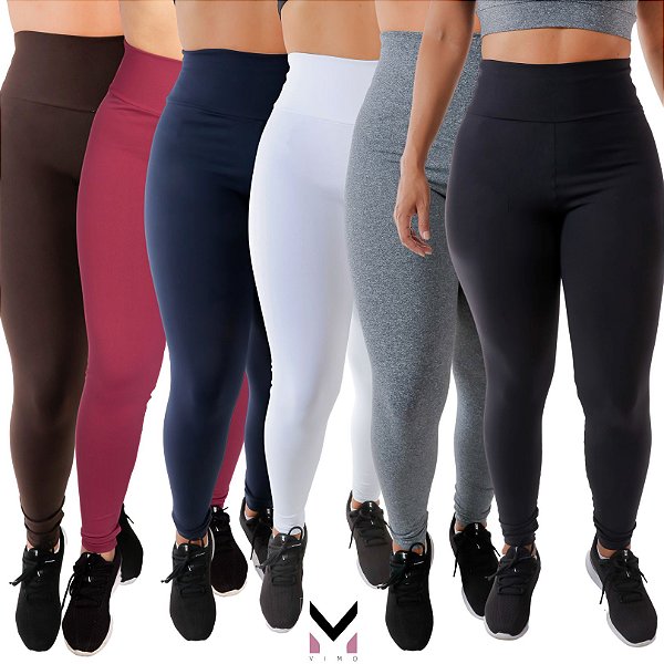 Calça Legging Academia Caminhada Feminina Lisa Sem Transparência