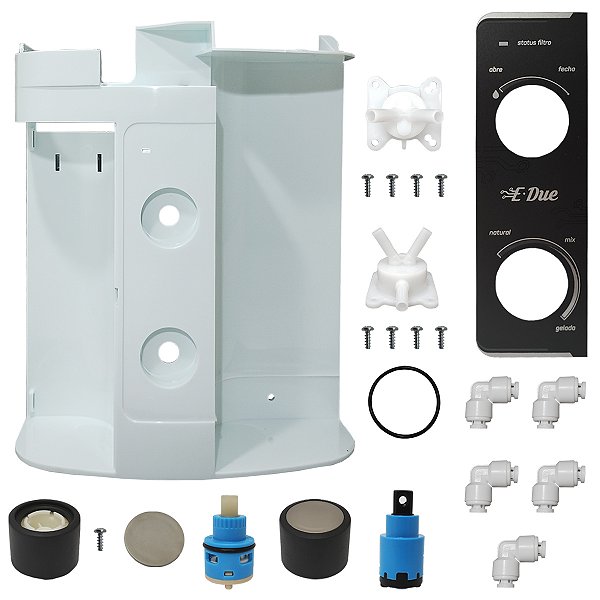 Kit Novo Registro e Misturador Com Painel Frontal Ibbl E-due Branco